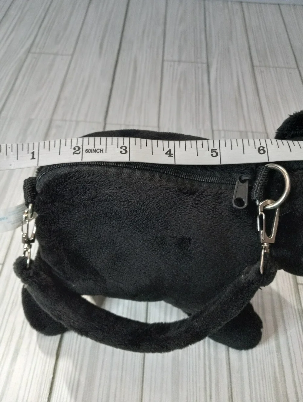 Vintage 2006 Retired Wishpets SURA Baby Black Bear Stuffed Animal Purse